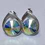 Cercei argint 925 cu piatra Swarovski Rivoli 8mm Crystal AB