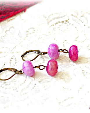 Cercei Agate magenta