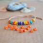 Margele patrate ceramica greceasca Mikonos dark orange 6x2mm KERM 007