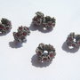 Margele cu cristale rosii tip Pandora aprox 9x13 mm