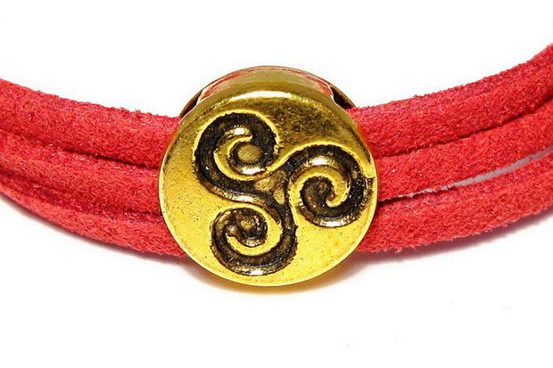 Slide Charm auriu antichizat, 13 mm