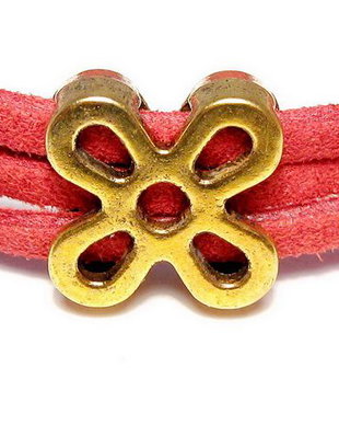 Slide Charm auriu antichizat, 13 mm