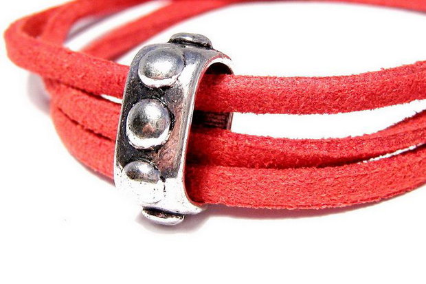 Slide Charm argintiu antichizat, 15x6 mm
