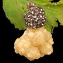 9806 - Pandantiv agata druzy, forma neregulata, rhinestones, 35x25x16mm