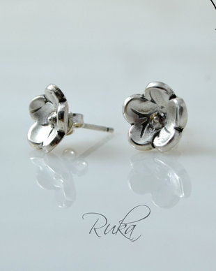 Cercei din argint ''Vintage flowers''