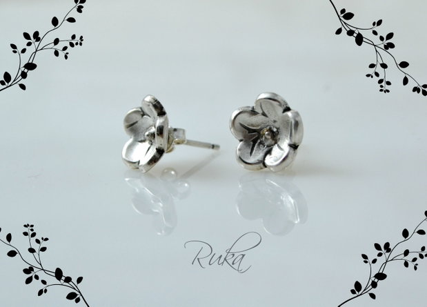 Cercei din argint ''Vintage flowers''