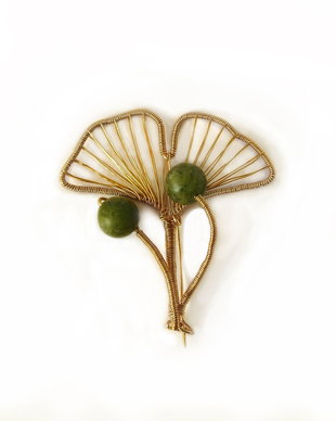 Broșă Frunză de ginkgo