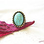 Inel reglabil cu cabochon de turcoaz