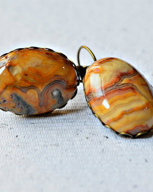 Cercei cu agate naturale