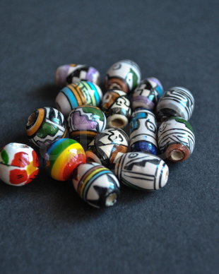 Lot margele ceramica Peru ( lot 05)