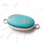 Conector Magnezit - Copper turquoise montant in rama de alama argintata