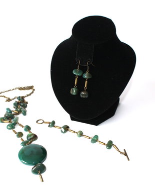 Set cercei, bratara si colier agate
