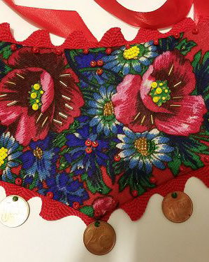 Colier rosu rustic etno gypsy