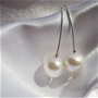 Rezervat C.F. - Cercei argint si perle naturale albe, cu tija lunga