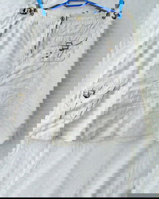 fusta doc crem cu buzunare si catarame