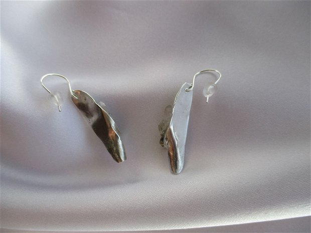 Rezervat M.C. - Cercei argint si specimene cuart cristal si pirita
