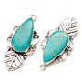 Pandantiv Magnezit - Copper turquoise montant in rama de alama argintata