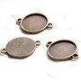 Conector, baza cabochon - bronz - cu interior 16 mm