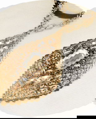 pandantiv  lacrima auriu cu cristale