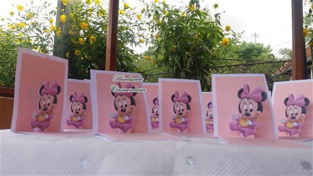 Invitatie 3D Baby Minnie Mouse