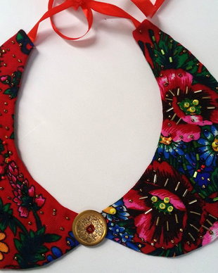 Colier - guler etno gypsy rosu