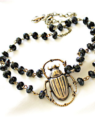 Colier choker cu onix si gandac