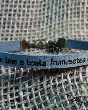 Bratara gravata subtire de piele