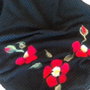 Poncho cu aplicatie de flori de lana si matase naturala impaslite
