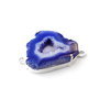 Conector cu agata druzy  albastru-mov  in rama argintata