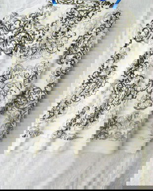 fusta bumbac alba cu arabescuri