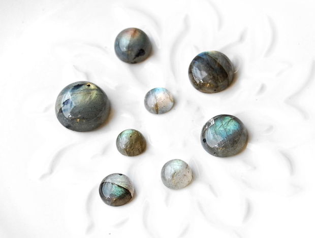 Set 8 labradorite rotunde mini -  intre 6 si 11 mm