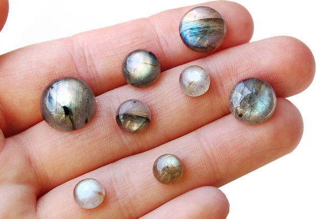 Set 8 labradorite rotunde mini -  intre 6 si 11 mm