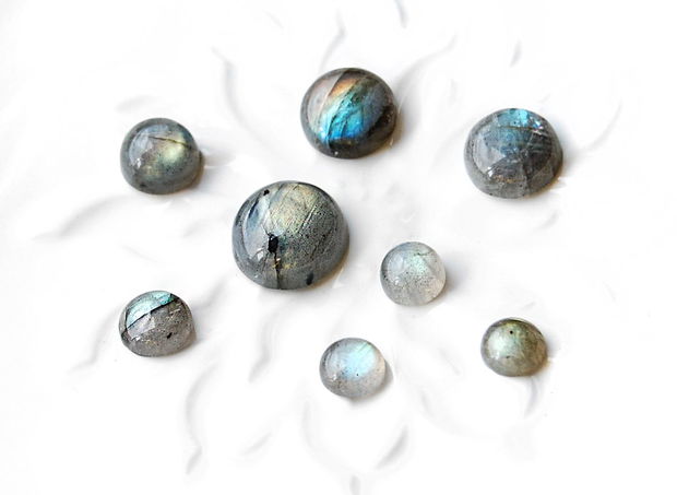 Set 8 labradorite rotunde mini -  intre 6 si 11 mm