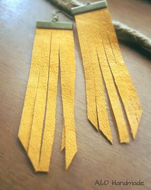 Cercei lungi din piele