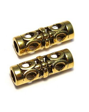 Distantier tubular, auriu antichizat, 18x6 mm