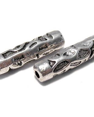 Distantier tubular, argintiu antichizat, 15x4 mm