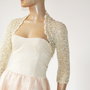 Bolero tricotat alb auriu