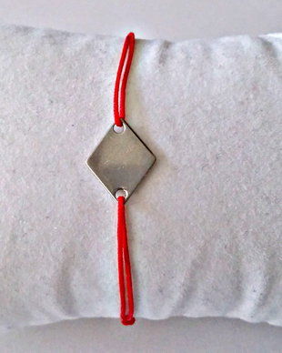 Bratara snur si link inox romb