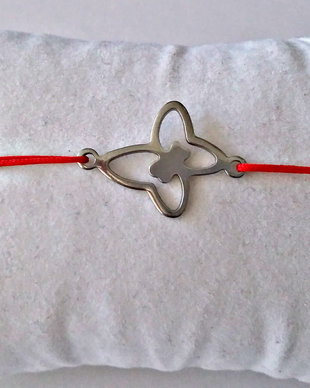 Bratara snur si link inox fluture