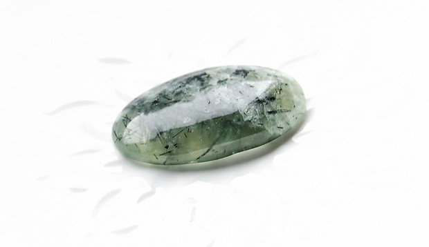Cabochon prehnit crackle - turmalinat
