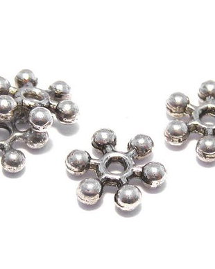 Distantier metalic, argintiu antichizat, 7x2 mm