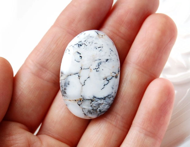 Cabochon  opal dendritic