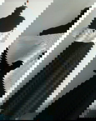 BLACK AND WHITE 80`S  DRESS