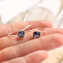 Cercelusi cu moonstone flashy si baze dantelate bronz