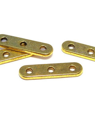 Distantier metalic, auriu antichizat, 3 siruri, 24x6 mm
