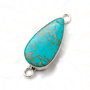 Conector Magnezit - Copper turquoise montant in rama de alama argintata