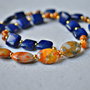 Colier din lapis lazuli, agata crazy lace si accesorii din inox