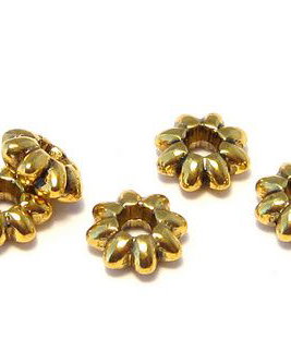 Distantier metalic, auriu antichizat, 5.5x2 mm