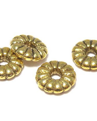 Distantier metalic, auriu antichizat, 7x2 mm