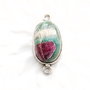 Conector ruby fuchsite - free form-  in rama argintata